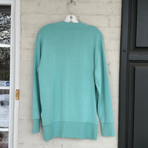 Athleta Purana Seafoam Green V-Neck Wrap Sweatshirt Size Small - Picture 7 of 12